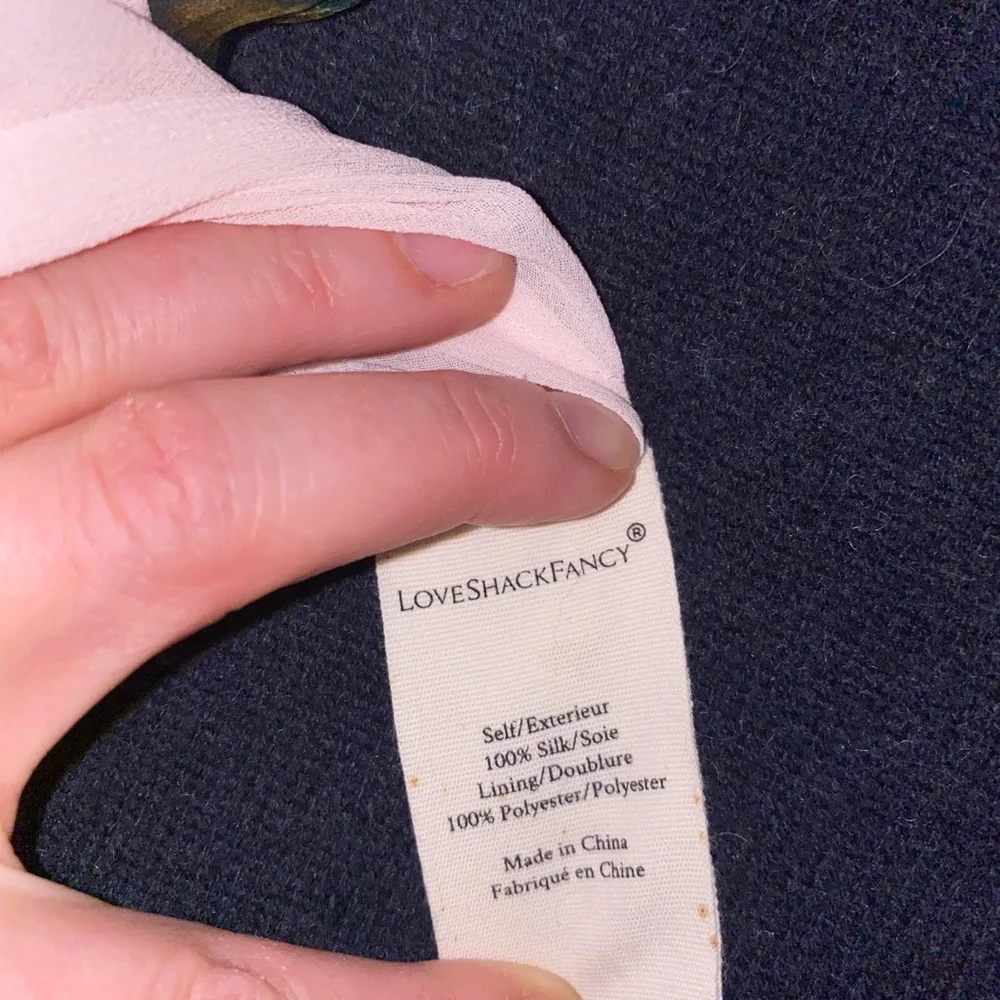 NWOT LoveShackFancy pink floral silk skirt size small - Picture 3 of 7